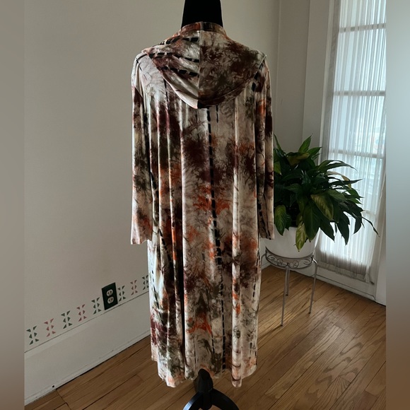 Coin 1804 Women’s 3/4 Sleeve Hooded Duster - Size Large - Picture 2 of 7